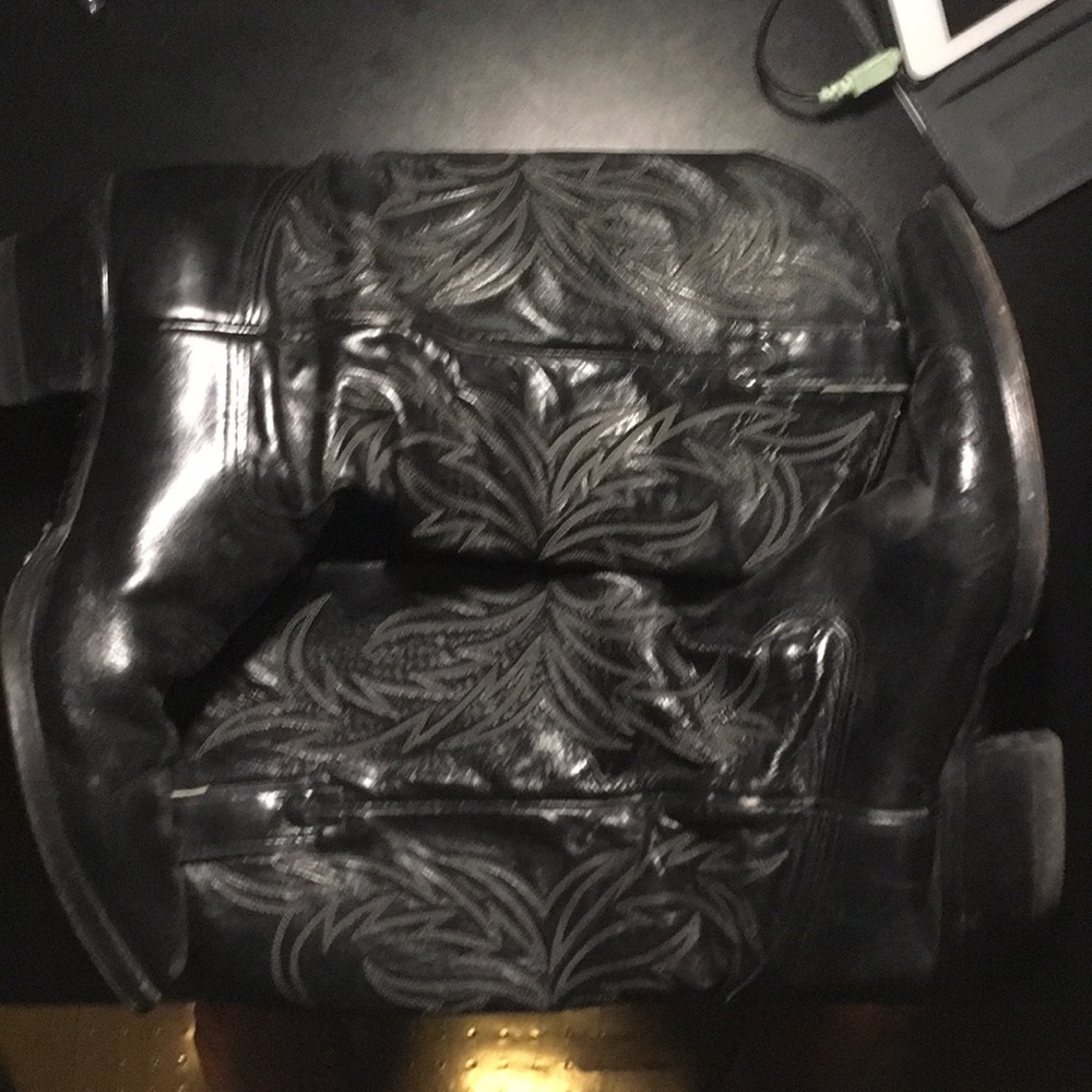 USED Black Men's Cowboys Boots Size 10